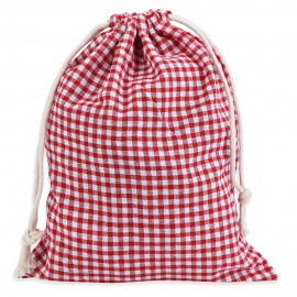 GRID TENSIBILITY ROPE HANDCRAFT COTTON BUGGY BAG FOR WOMEN (RED WITH WHITE, SIZE S/M/L)