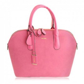 OFFICE SPLICE AND RIVETS DESIGN WOMEN'S TOTE BAG (PINK)