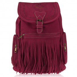 RETRO ENGRAVING AND FRINGE DESIGN WOMEN'S SATCHEL (RED)
