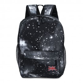 BRILLIANT COSMOS PRINT UNISEX SCHOOL SHOPPING TRAVEL PORTABLE BACKPACK (BLACK)