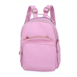 STYLISH STONE PATTERN PURE COLOR SHOULDER DIAGONAL BAG FOR LADIES (PINK)