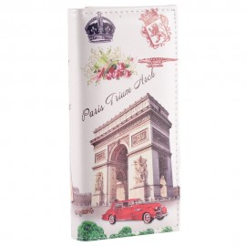 CHIC SCRAWL PRINTED BUTTON DESIGN WOMEN WALLET