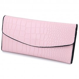 CROCODILE PATTERN LONG WALLET (PINK)