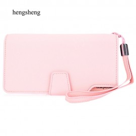 STYLISH PURE COLOR WALLET CARD HOLDER (PINK)