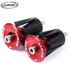 WAKE PAIRED MTB BICYCLE CNC ALUMINUM ALLOY HANDLEBAR PLUGS (RED)