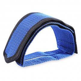 BICYCLE LIGHTWEIGHT ANTI-SLIP DOUBLE ADHESIVE STRAP PEDAL TOE CLIP BELT (BLUE)