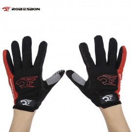 ROBESBON PAIRED UNISEX SPORT MOTOCROSS CYCLING FULL FINGER GLOVES (RED, SIZE M/L/XL)