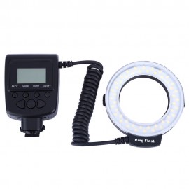 RF550 MACRO LED RING FLASH WITH LCD DISPLAY POWER CONTROL FOR CANON NIKON DSLR CAMERAS (BL