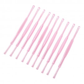 10PCS PLASTIC TWO ENDS REMOVER CLEANER CARE TOOL EARPICK (PINK)