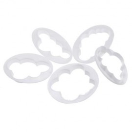 5PCS PORTABLE CAKE BISCUIT DECORATING FONDANT TOOL MOLD MODEL (WHITE)