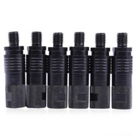 6PCS DURABLE FISHING ANNUNCIATOR CONNECTOR JOINT BANK SUPPORT BINDING HEAD (BLACK)
