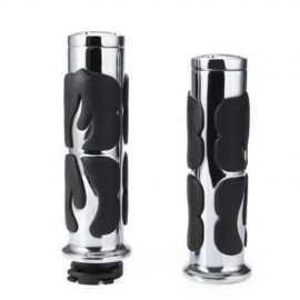 2PCS UNIVERSAL MOTORCYCLE HANDLEBAR HAND GRIP ALUMINIUM ALLOY MOTORBIKE COMFORT RUBBER PRO