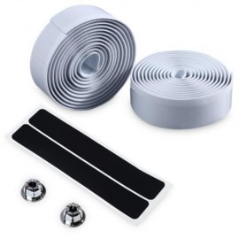 LIGHTWEIGHT HANDLEBAR TAPE WITH BAR PLUG CARBON FIBER BELT STRAP (WHITE)