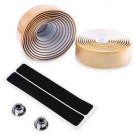 LIGHTWEIGHT HANDLEBAR TAPE WITH BAR PLUG CARBON FIBER BELT STRAP (GOLDEN)