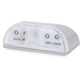 4 LEDS PIR INFRARED AUTO SENSOR KEYHOLE LIGHT WIRELESS MOTION DETECTION LAMP (SILVER)