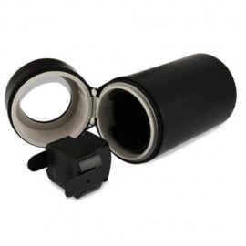 JA1302 AUTO SILENT WATCH WINDER CYLINDER SHAPE WRISTWATCH BOX WITH US PLUG (BLACK)