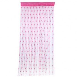 2 X 1M ROMANTIC HEART SHAPE LINE TASSEL STRING DOOR CURTAIN ROOM WINDOW DIVIDER (ROSE MADD