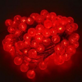 10M 100 LEDS PEBBLE BALL STRING LIGHT FOR CHRISTMAS PARTY (RED)