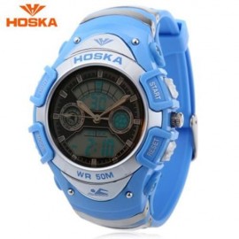 HOSKA HD014B DUAL MOVT CHILDREN SPORT QUARTZ DIGITAL WATCH LUMINOUS DAY CHRONOGRAPH DISPLA