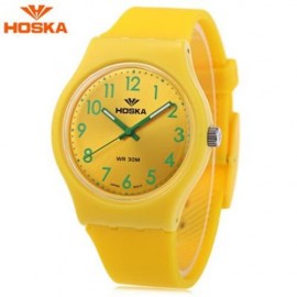 HOSKA H801B CHILDREN QUARTZ WATCH LUMINOUS 3ATM WRISTWATCH (YELLOW)