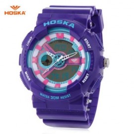 HOSKA HD016B DIGITAL QUARTZ CHILDREN SPORT WATCH 3ATM STOPWATCH ALARM DATE DAY LED WRISTWA