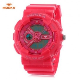 HOSKA HD016B DIGITAL QUARTZ CHILDREN SPORT WATCH 3ATM STOPWATCH ALARM DATE DAY LED WRISTWA