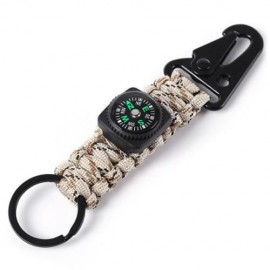 OLECRANON SHAPE KEY HOOK WEBBING BUCKLE HANGING BELT CARABINER WITH COMPASS (CAMOUFLAGE)