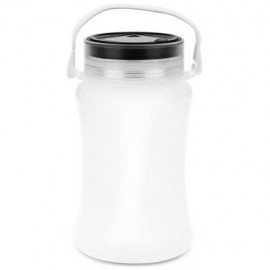 OUTDOOR SOLAR POWERED SILICONE BOTTLE LED CAMPING LANTERN WATERPROOF FOLDING LAMP (WHITE)