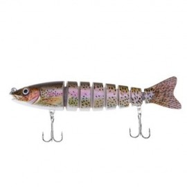 HS - 006 MINNOW 8 SECTIONS ARTIFICIAL FISHING BAIT BIONIC LURE WITH HOOK (COLORMIX)