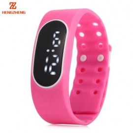 HENGZHENG DIGITAL WATCH DATE DISPLAY LED WRISTWATCH WITH TWO REPLACEABLE DIAL (PINK)