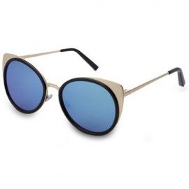 VINTAGE UNISEX CAT EAR DESIGN FROG MIRROR COLOR COATED SUNGLASSES (#4)