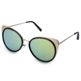 VINTAGE UNISEX CAT EAR DESIGN FROG MIRROR COLOR COATED SUNGLASSES (#5)