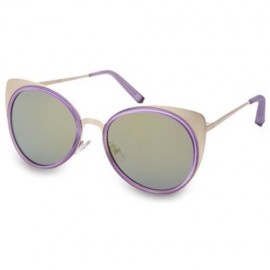 VINTAGE UNISEX CAT EAR DESIGN FROG MIRROR COLOR COATED SUNGLASSES (#8)