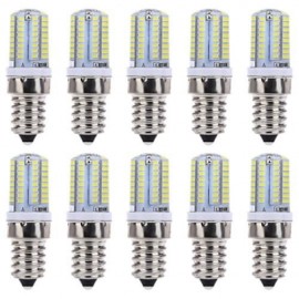 LIGHTME 10PCS AC 220V 3W E14 SMD 3014 LED CORN BULB WITH 64 LEDS (COOL WHITE LIGHT)