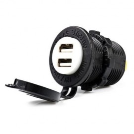 C940 5V 4.2A DOUBLE USB VEHICLE POWER PLUG BLUE WORK LIGHT WATER RESISTANT MOTORCYCLE SOCK