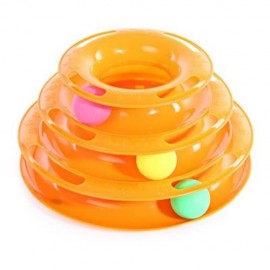 THREE TOWER TRACKS TURNTABLE BALL AMUSEMENT INTELLIGENCE ANTI SLIP DESIGN PET CAT TOY (ORA