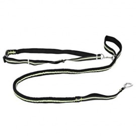 DUAL-HANDLE BUNGEE REFLECTIVE STITCHING ADJUSTABLE WAIST BELT DOG LEASH FOR RUNNING WALKIN DUAL-HANDLE BUNGEE REFLECTIVE STITCHING ADJUSTABLE WAIST BELT DOG LEASH FOR RUNNING WALKIN