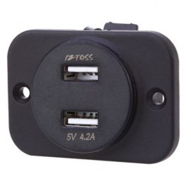 C913B 60L Z CAR VEHICLE RED LIGHT VOLTMETER SOCKET DUAL 12V PHONES GPS USB CHARGER POWER A