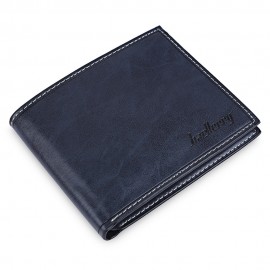 MEN'S PU LEATHER SOLID HORIZONTAL CLUTCH WALLET (BLUE)