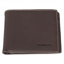 GUBINTU MEN OPEN HORIZONTAL SOFT CLUTCH WALLET  (DEEP BROWN)