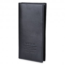MEN VERTICAL LONG WALLET SOFT LICHEE PATTERN (BLACK)