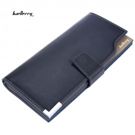 MEN SOFT SNAP FASTENER CLUTCH WALLET (BLUE)