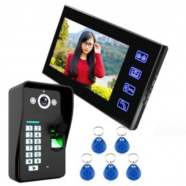 SY816A - MJF11 7 INCHES LCD FINGERPRINT RECOGNITION VIDEO DOOR PHONE INTERCOM SYSTEM IR CA