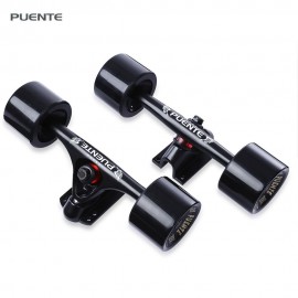 2PCS UNIVERSAL DURABLE MAGNESIUM ALLOY 7 INCH SKATEBOARD TRUCK WITH WHEEL (BLACK)