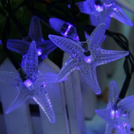 HX 30 STARFISH SHAPE SOLAR LED DECORATIVE LAMPS STRING LIGHT FOR CHRISTMAS FESTIVAL (BLUE)