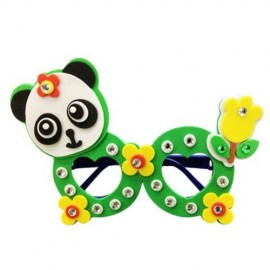CHILDREN CARTOON STEREOSCOPIC GLASSES HANDMADE STICKUP EDUCATIONAL TOY (APPLE GREEN)
