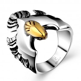 R165 STYLISH WHOLESALE VARIOUS STYLES 316L STAINLESS STEEL PUNK RING (SILVER, SIZE 8/9/10/