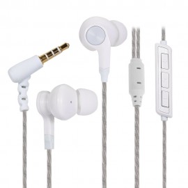 QT100 IN-EAR STEREO 3.5MM HIFI SPORT EARPHONE WITH MIC VOLUME CONTROL (WHITE)