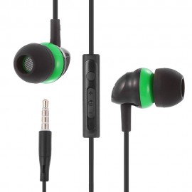 SE371 UNIVERSAL 3.5MM PLUG EARPHONES STEREO MUSIC HEADPHONES (BLACK AND GREEN)