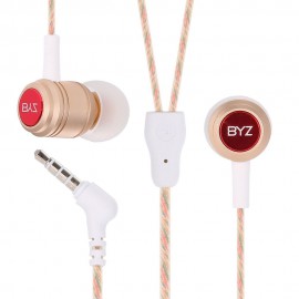SM483S UNIVERSAL 3.5MM PLUG EARPHONES STEREO MUSIC HEADPHONES (TYRANT GOLD)